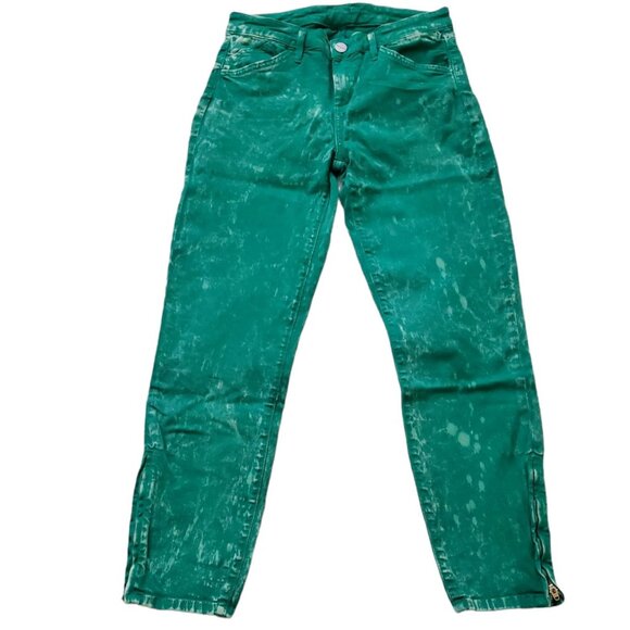Goldsign Glam Women's ankle Bleached green 5 pockets denim Jeans Size 28 NWOT - Picture 1 of 15